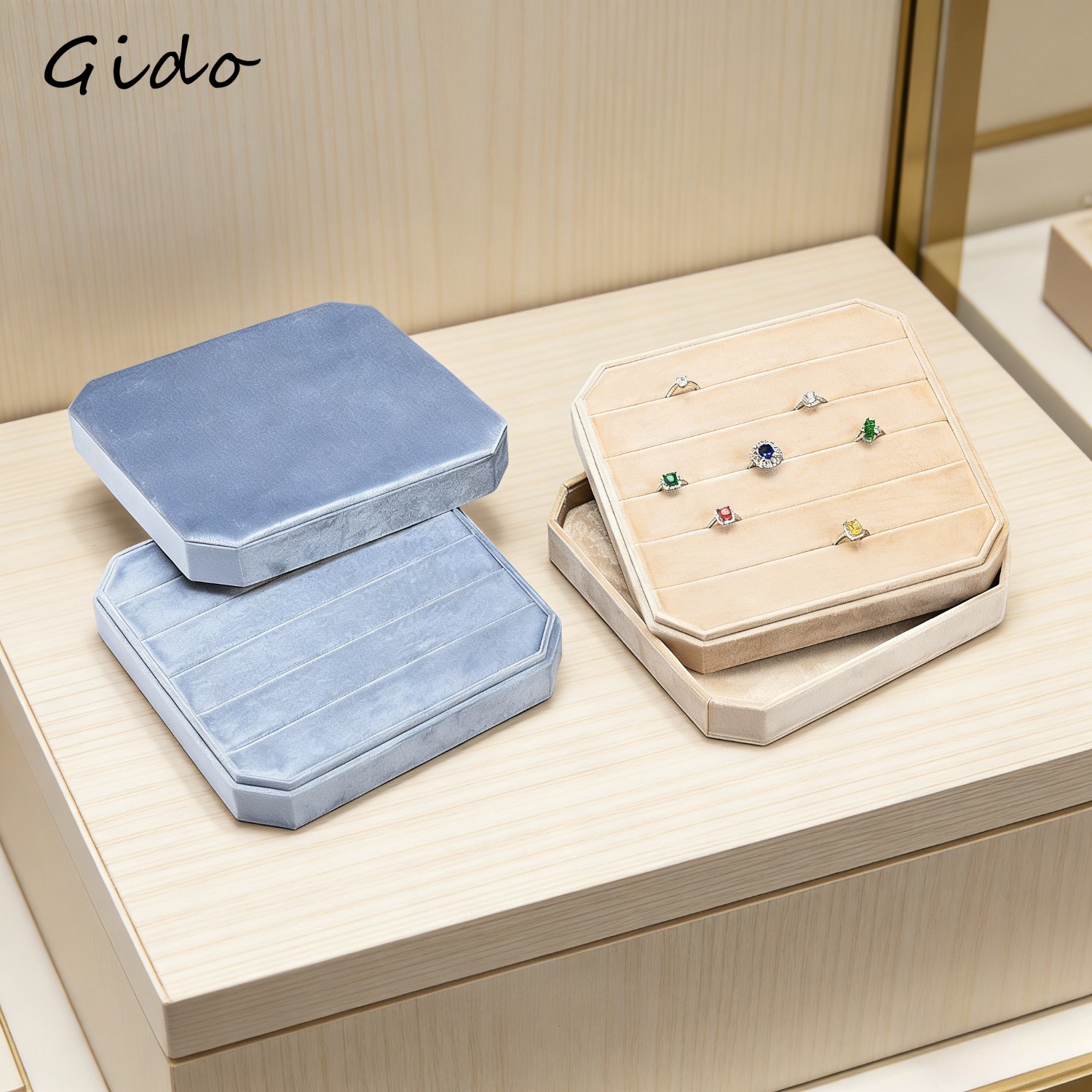 Baby Products Storage Box - Pudełko na kolczyki z aksamitu, organizer